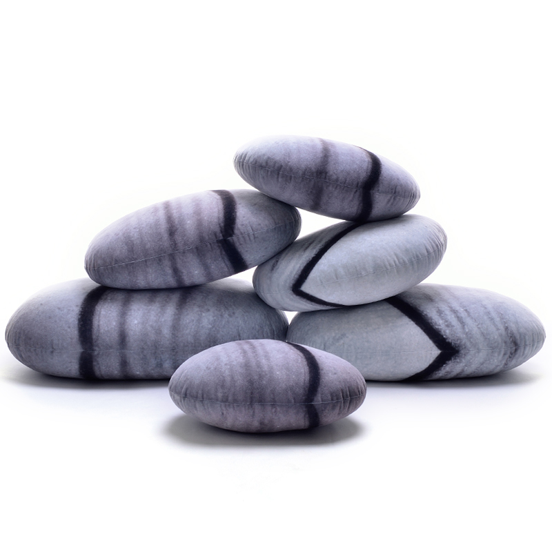 Rock Pillow Furniture Felt Pebble Floor Cushions (2)